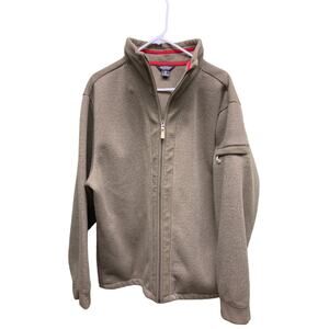 Mens Woolrich Brown Zip Up Outerwear Jacket Warm Knit Jacket Size XL